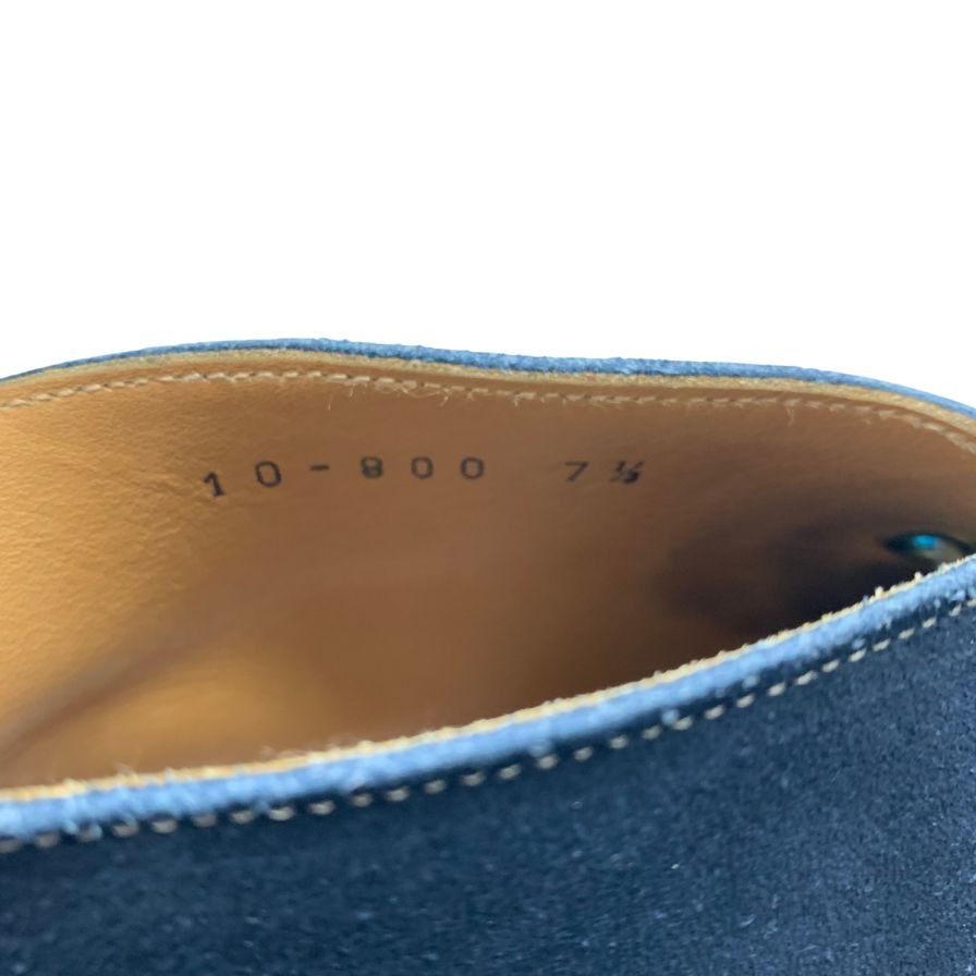 三陽山長 レザーブーツ チャッカ ネイビー スエード メンズ サイズ7.5 約25.5cm【AFC42】