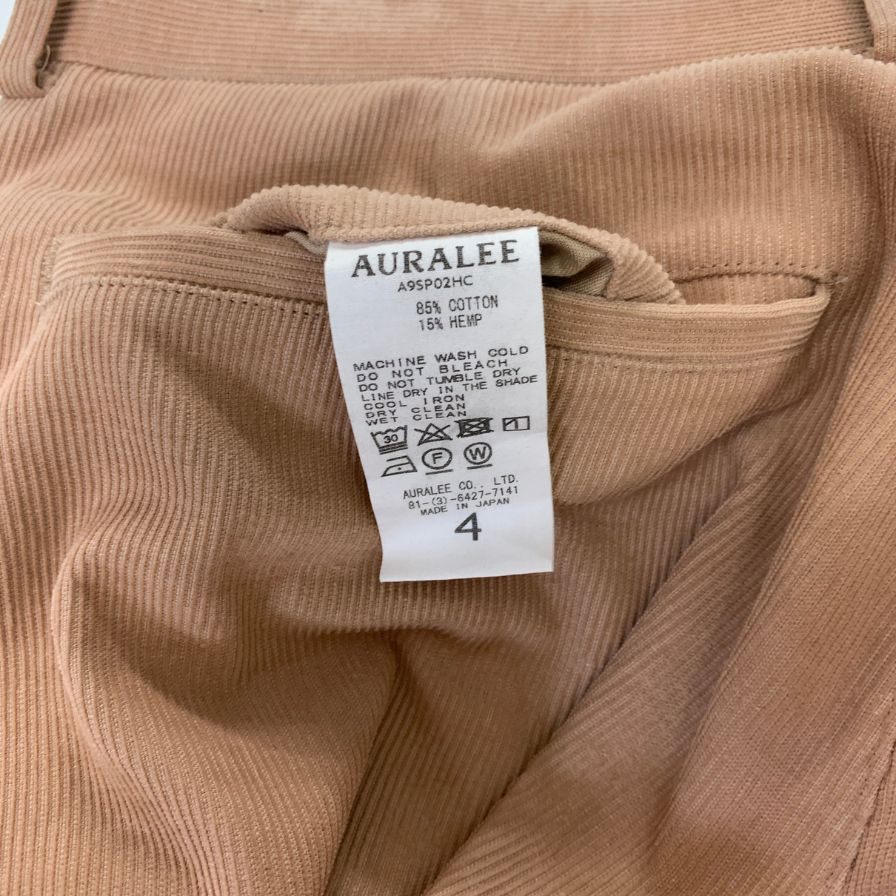 オーラリー コーデュロイパンツ ベージュ系 メンズ サイズ4 AURALEE 【AFB45】
