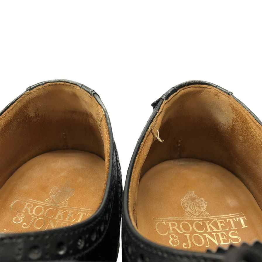 クロケット&ジョーンズ レザーシューズ フルブローグ フィンズベリー カーフ ラスト341 ブラック メンズ サイズ5.5 Crockett&Jones FINSBURY 約24.5cm【AFD6】
