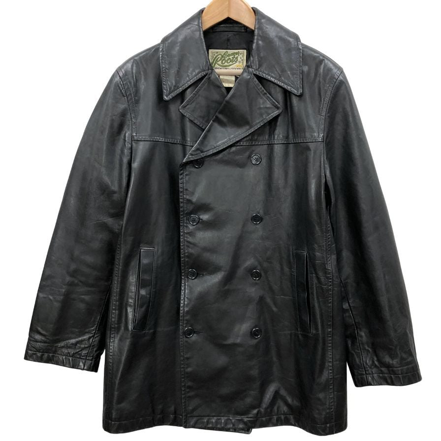 中古◆ビーバールーツ レザーコート ポリスマン サイズL ブラック メンズ Beaver Roots 【AFG1】