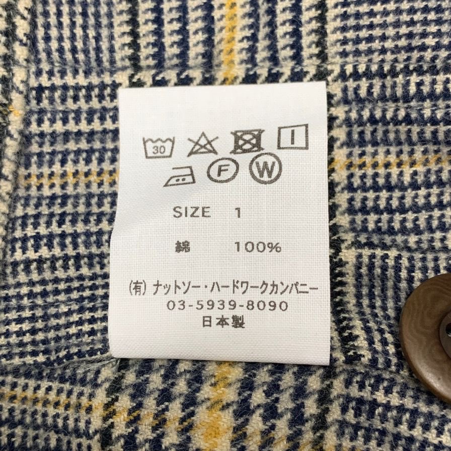 極美品◆ティーエスエス コットン チェック ロングコート サイズ1 メンズ グレー ts(s) 【AFB12】
