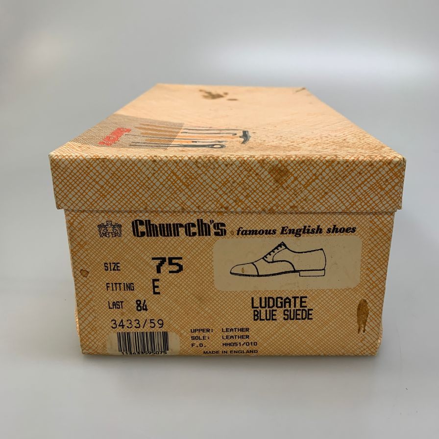 チャーチ レザーシューズ ルゲート 3都市 84ラスト スエード サイズUK75E ネイビー Church's スエードシューズ 約26.5cm【LA】【中古】