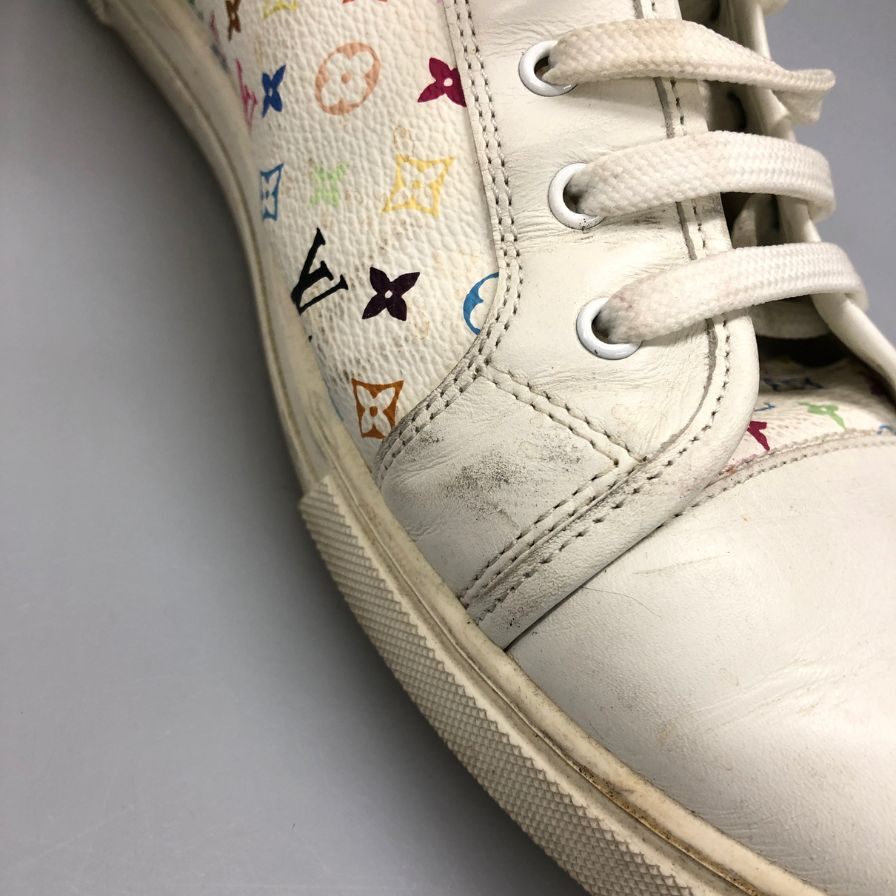 ルイヴィトン モノグラム マルチカラー PVC レザー ハイカットスニーカー メンズ サイズ40 ホワイト LOUIS VUITTON 約25.0cm【AFC29】