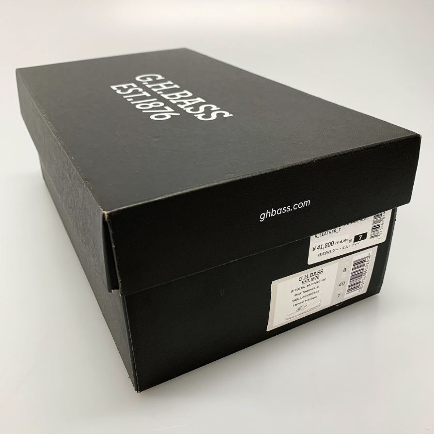 ジーエイチバス ローファー ウィージャンズ シボレザー フリンジ サイズ7 メンズ ブラック G.H.Bass&Co. WEEJUNS Layton ローファー 約25.5cm【LA】【中古】