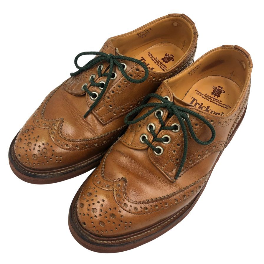 トリッカーズ レザーシューズ バートン ウイングチップ 75633 サイズ7.5 ブラウン系 メンズ Tricker's 約26.0cm【AFC40】