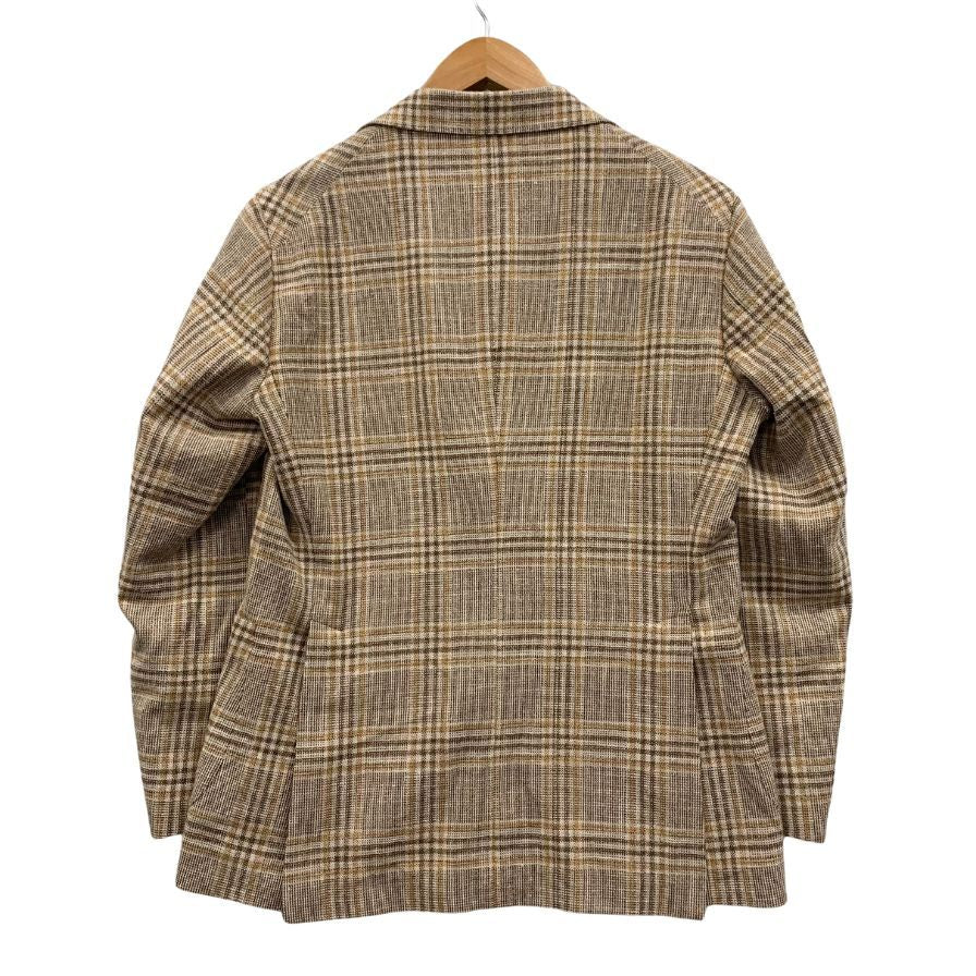 極美品◆タリアトーレ テーラードジャケット 1SMC22K ウール チェック サイズ48 メンズ ブラウン系 TAGLIATORE 【AFB6】