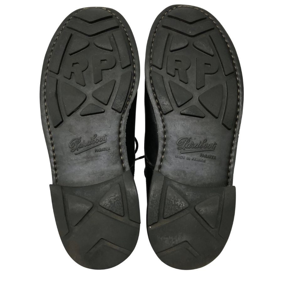 パラブーツ レザーシューズ シャンボード Uチップ カーフ ブラック メンズ サイズUK6.5F Paraboot CHAMBORD 約26.5cm【AFC43】