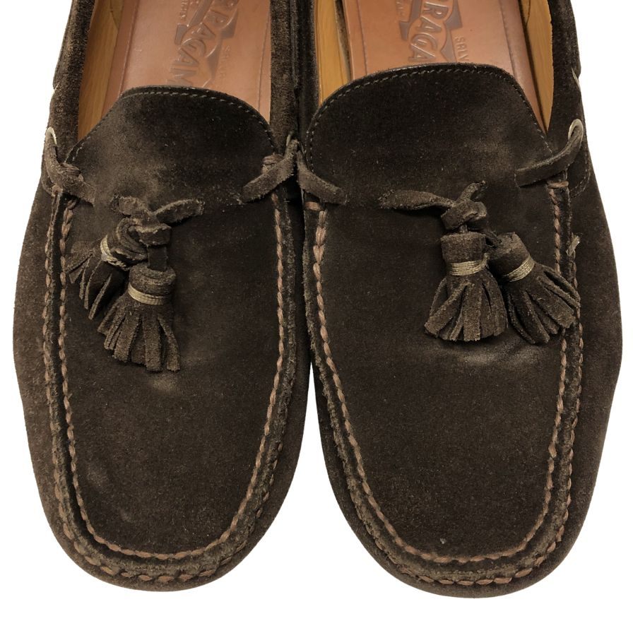 サルヴァトーレ フェラガモ タッセルローファー スエード サイズ7 ブラウン レディース Salvatore Ferragamo 約24.0cm【AFC40】