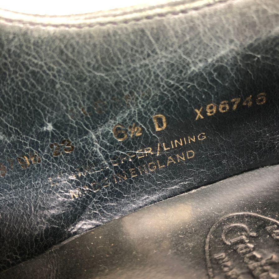 クロケット&ジョーンズ アルバニー ネイビー スエ-ド サイズUK6.5E Crockett & Jones Albany ビジネスシューズ 約25.0cm【LA】【中古】