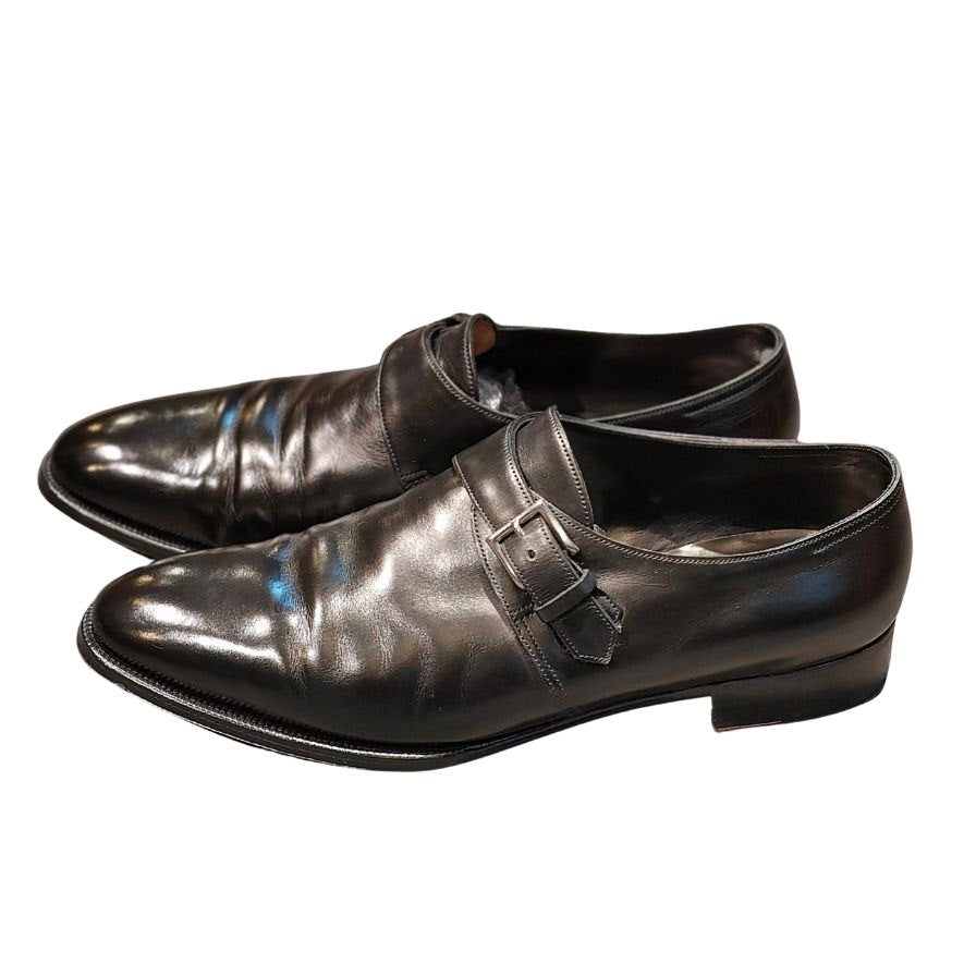 ジョンロブ レザーシューズ マッタ2 シングルモンクストラップ メンズ サイズUK9.5EE 7000ラスト ブラック JOHN LOBB MATTA2 ビジネスシューズ 約28.0cm【LA】【中古】