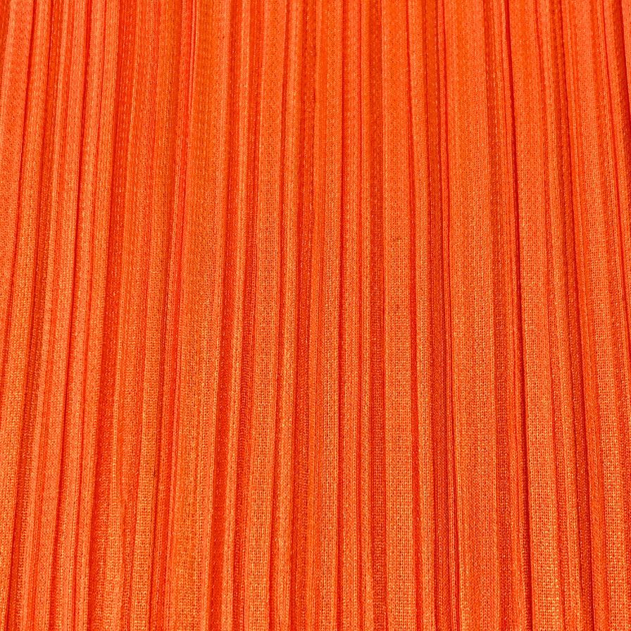 極美品◆プリーツプリーズ イッセイミヤケ ハイネック カットソー PP21-JK111 レディースサイズ 3 オレンジ PLEATS PLEASE ISSEY MIYAKE MADE IN JAPA 【AFB14】