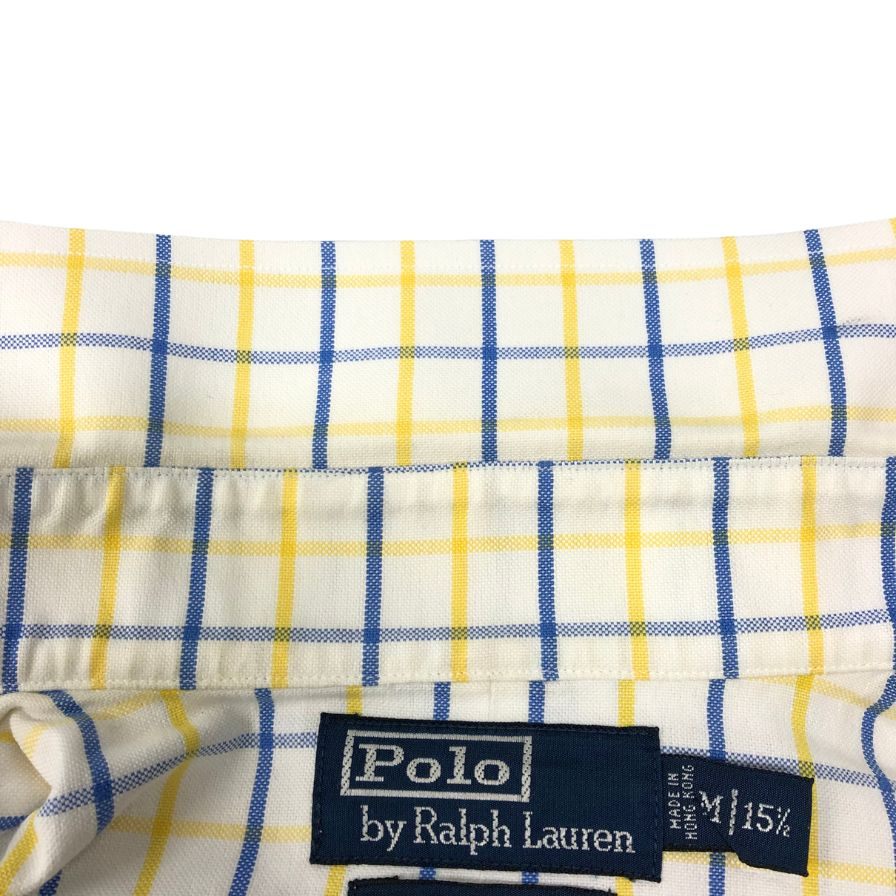 ポロ ラルフローレン チェックシャツ イエロー系 メンズ サイズM POLO RALPH LAUREN【LA】