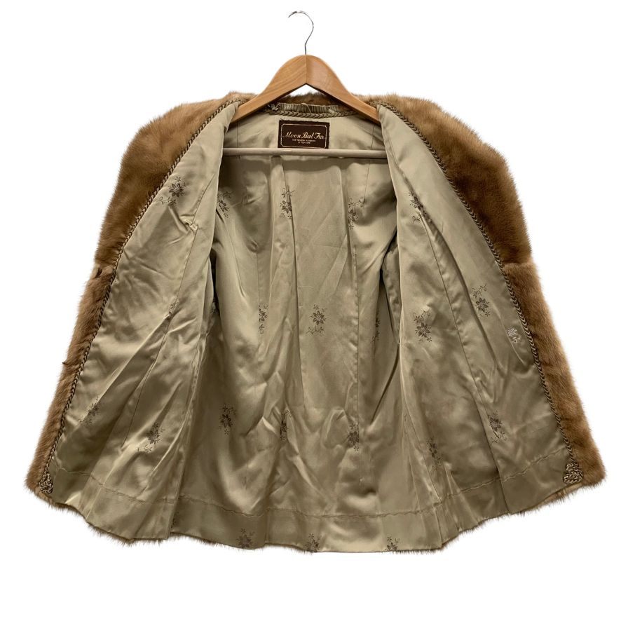 中古◆ムーン バット ファー シェアードミンク ハーフコート ブラウン サイズ9 MOON BAT FUR 【AFA11】