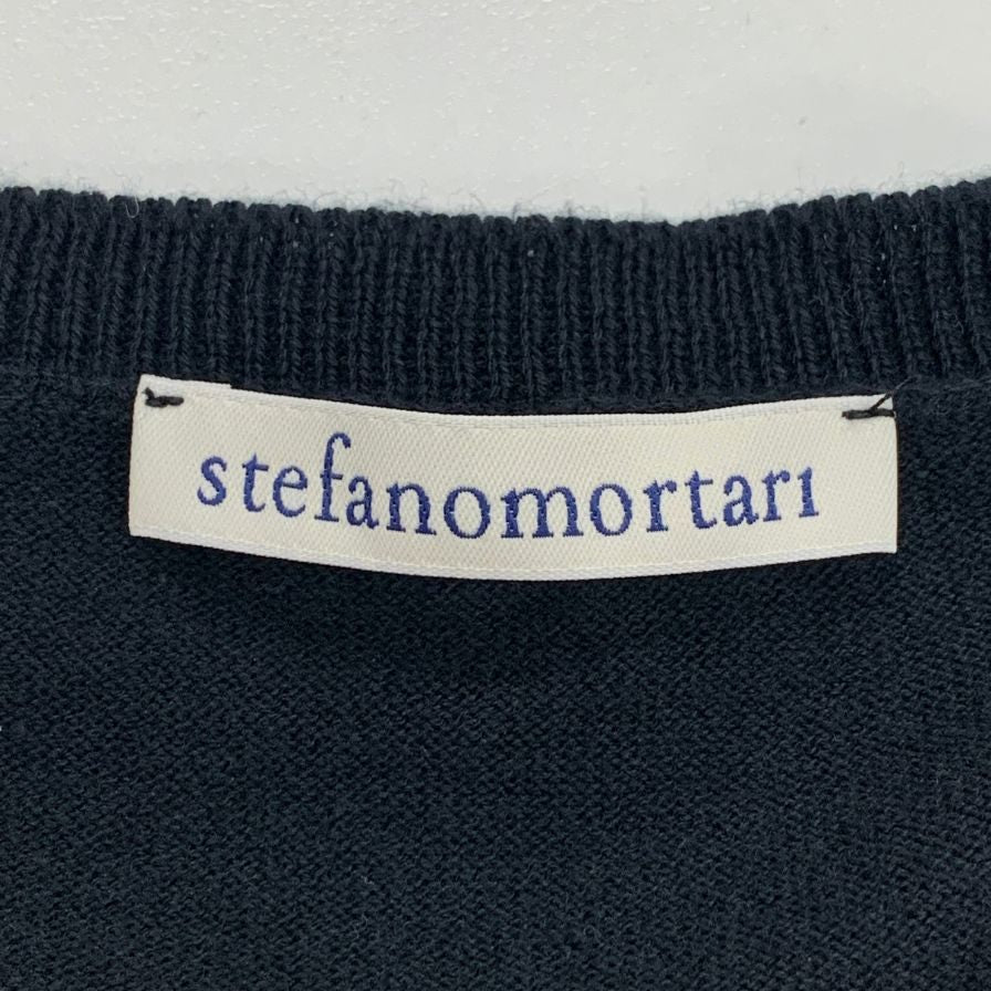 極美品◆ステファノモルタリ レディース コットン カットソー サイズ42 ブラック stefanomortari 【AFB7】