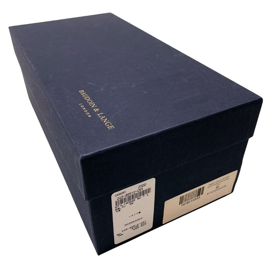 ボードイン&ランジ レザーシューズ タッセルローファー カーフスエードコンビ グレー メンズ サイズ39 BAUDOIN&LANGE 約24.0cm【AFD9-2】
