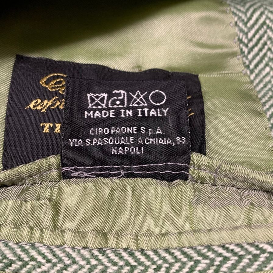 極美品◆キートン×タイユアタイ テーラードジャケット ヘリンボーン カシミヤ グリーン メンズ サイズ50 KITON TIEYOURTIE 【AFB7】
