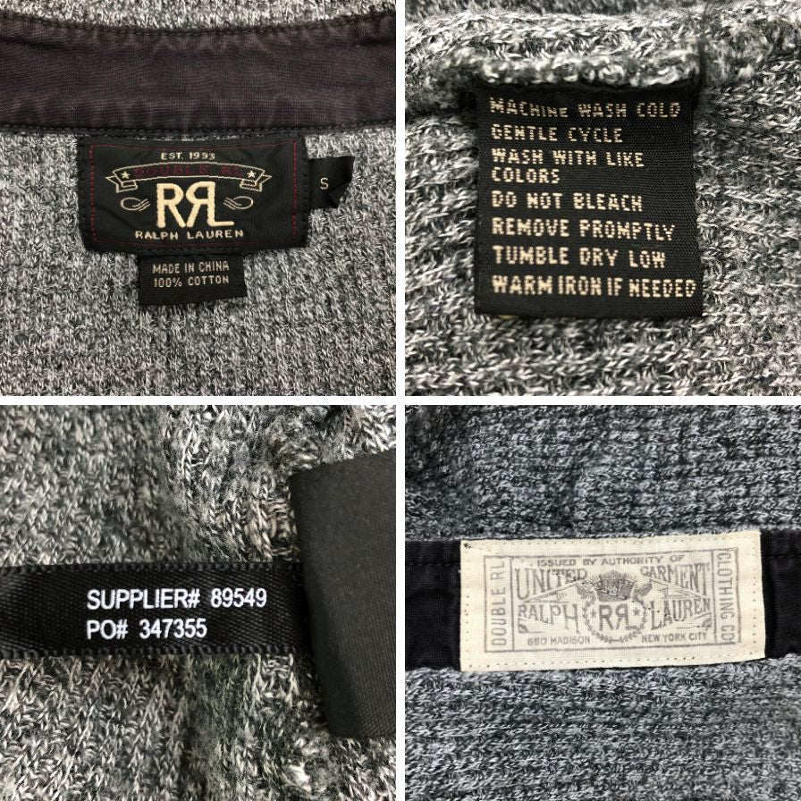 美品◆ダブルアールエル ウエスタンシャツ ニット スナップボタン グレー メンズ サイズS RALPH LAUREN RRL 【AFB9】