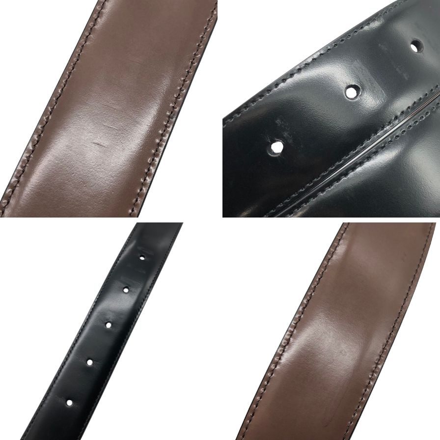 サルバトーレ フェラガモ ベルト ガンチーニ 金具 バックル レザー ブラック シルバー Salvatore Ferragamo【AFI21】