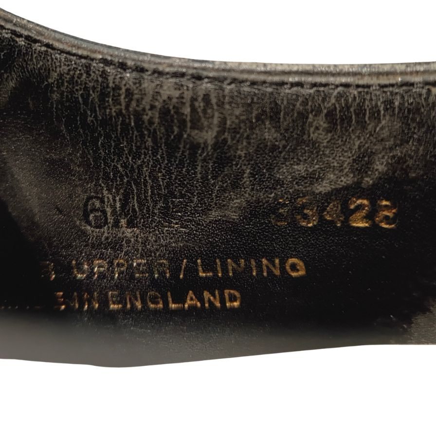 クロッケット&ジョーンズ レザーシューズ スタンフォード アデレード ブラック 紐カスタム赤 メンズ サイズUK6.5E CROCKETT&JONES ビジネスシューズ 約25.5cm【LA】【中古】