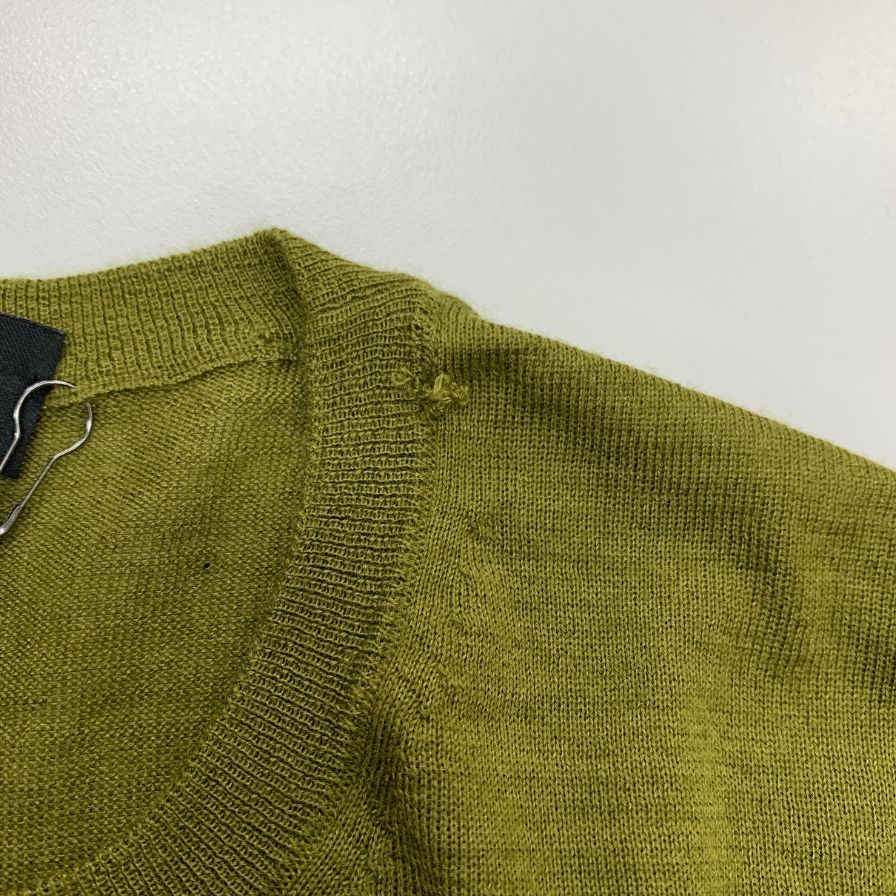 極美品◆ロベルトコリーナ ニット セーター ハイゲージ カシミア シルク グリーン メンズ サイズ48 roberto collina 【AFB12】