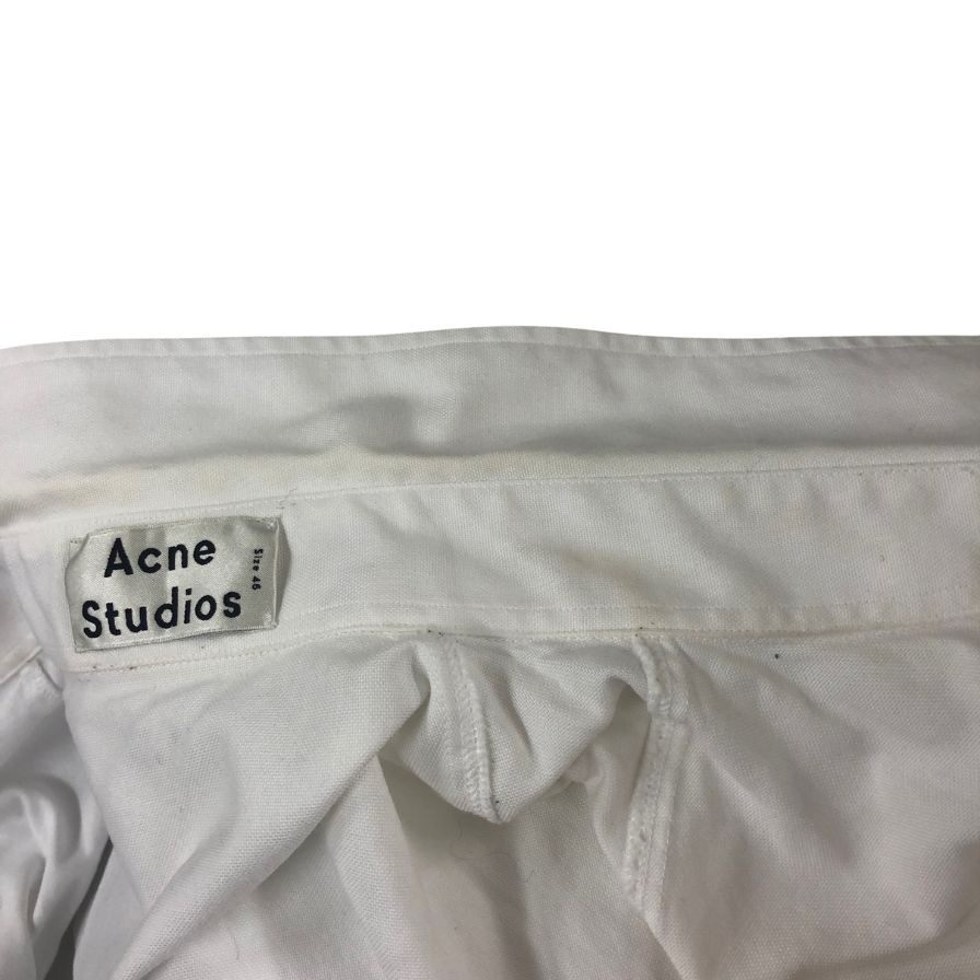 美品◆アクネ ストゥディオズ ボタンダウンシャツ 半袖 メンズ コットン サイズ 46 ホワイト ACNE STUDIOS 【AFB27】