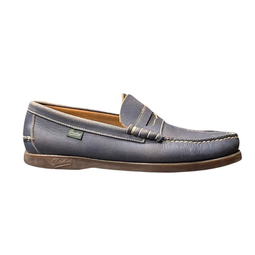 パラブーツ ローファー コロー クラックレザー ネイビー サイズUK7.5 PARABOOT ビジネスシューズ 約26.5cm【LA】【中古】