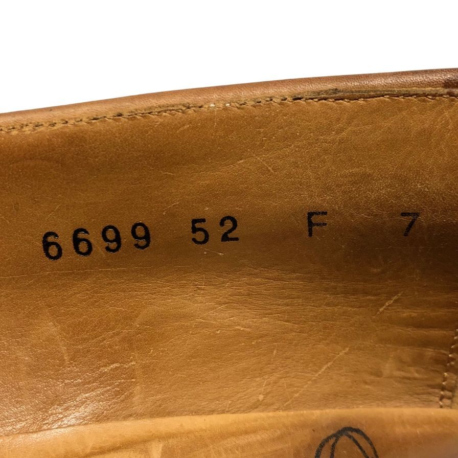 サントーニ レザーローファー ウィングチップ 本革 スリッポン 6699 ブラウン メンズ サイズ7 Santoni 約26.0cm【AFC29】