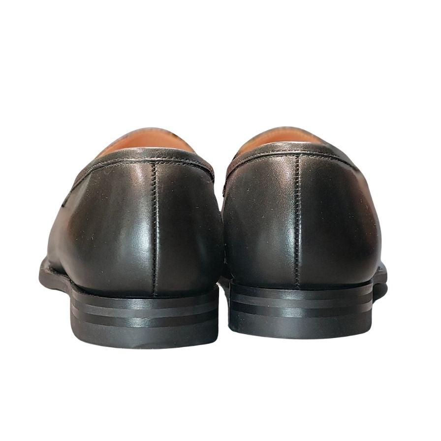 クロケット&ジョーンズ レザーシューズ ボストン2 ゴムソール 376ラスト サイズ7.5 ブラック ウォータプルーフカーフ Crockett&Jones Boston ビジネスシューズ 約26.5cm【LA】【中古】