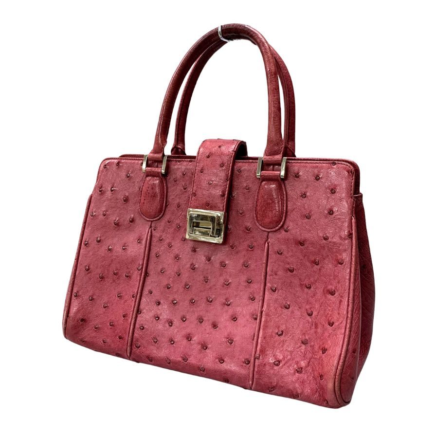 オーストリッチ スキン トートバッグ レディース ピンク OSTRICH SKIN【AFE5】
