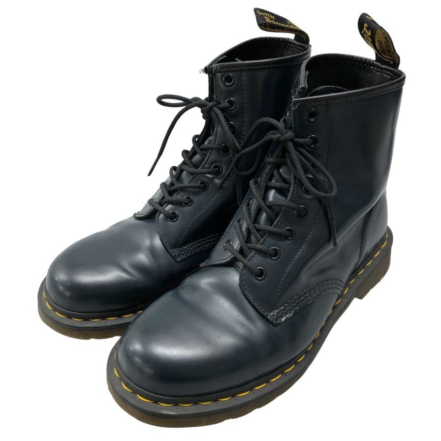 ドクターマーチン レースアップブーツ 8ホール ジェイドン レザー サイズUK9 GV01V メンズ ブラックネイビー Dr.Martens JADON 約28.0cm【AFC31】