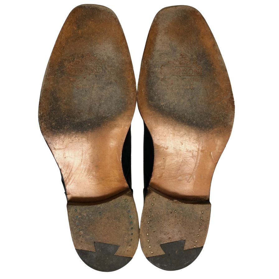 グレンソン フットマスター キャップトゥ カーフ ブラック メンズ 8.5E GRENSON footmaster ビジネスシューズ 約27.0cm【LA】【中古】