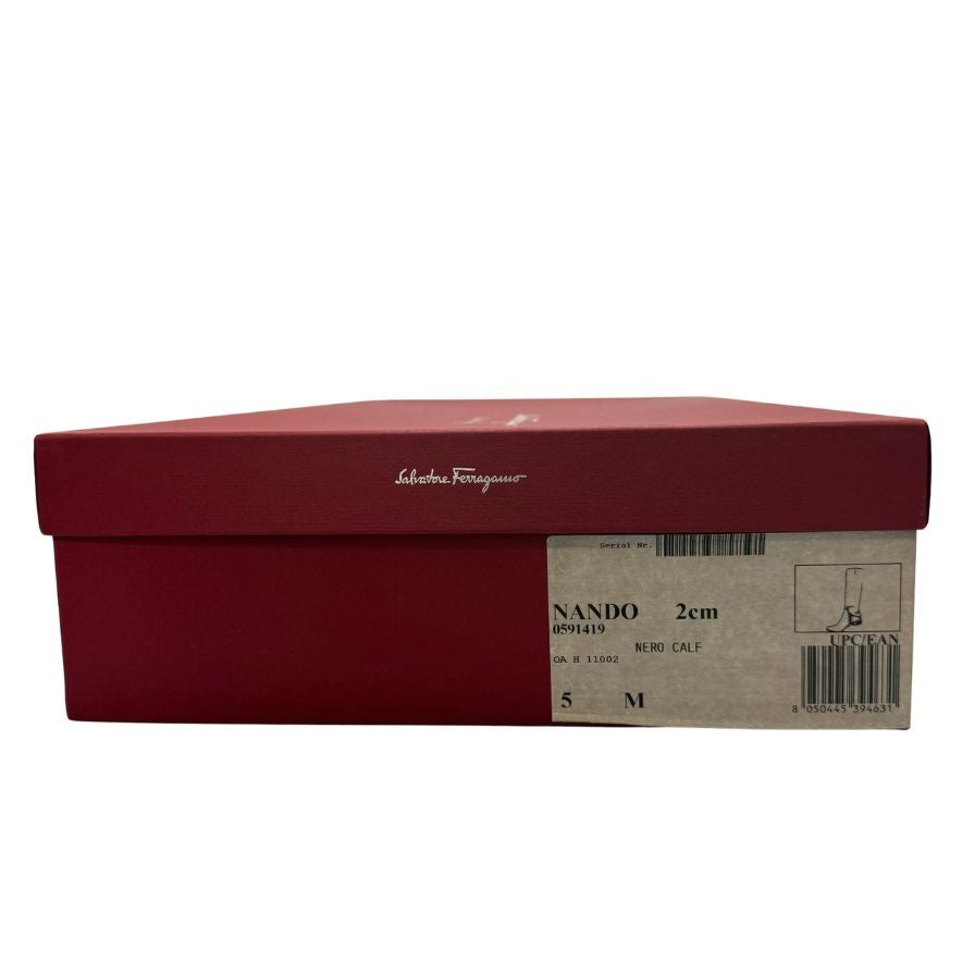サルヴァトーレ フェラガモ ロングブーツ NANDO ブラック レディース サイズ5M Salvatore Ferragamo 約24.0cm【AFD9】