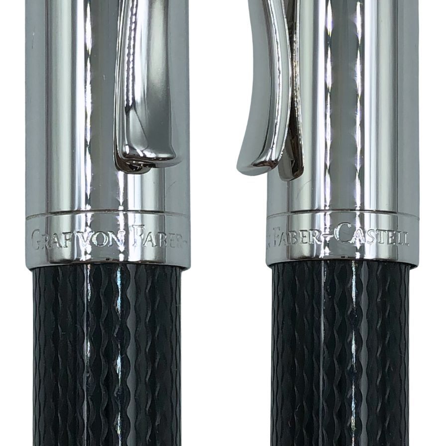 グラフ フォン ファーバーカステル 万年筆 ギロシェ ペン先750 18CT EF ブラック×シルバー GRAF VON FABER-CASTELL【AFI18】
