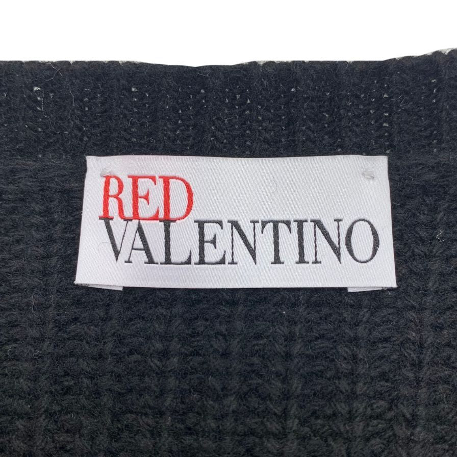 極美品◆レッドヴァレンティノ ニットワンピース フリル カシミヤ ブラック サイズS レディース RED VARENYINO 【AFB48】