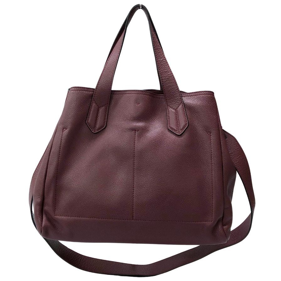 エンポリオ アルマーニ バッグ レザー 2way ショルダー エンボス ロゴ ボルドー レディース EMPORIO ARMANI【AFE6】