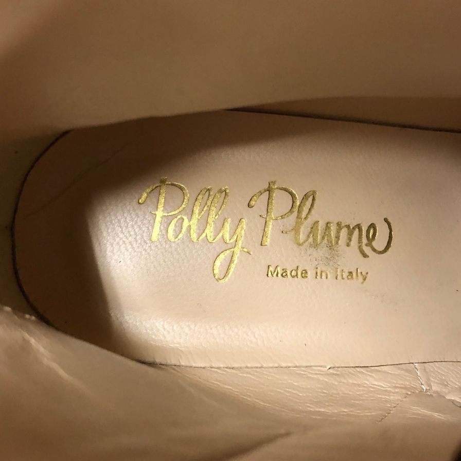 ポリープルーム エナメル ショートブーティ ゴールド金具 イタリア製 レディース サイズ36 ブラック POLLY PLUME 約22.5cm【AFC45】