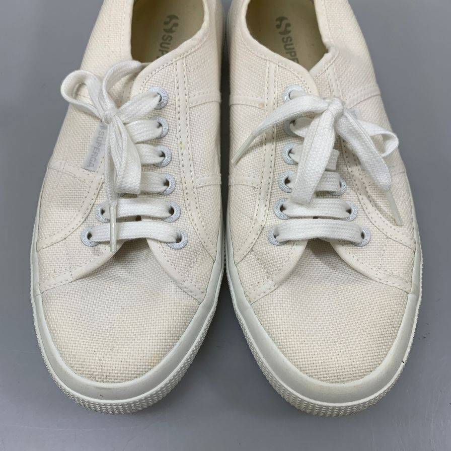 スペルガ スニーカー キャンバス 8764362462 メンズ ホワイト サイズUK6.5 SUPERGA 約25.5cm【AFC41-2】