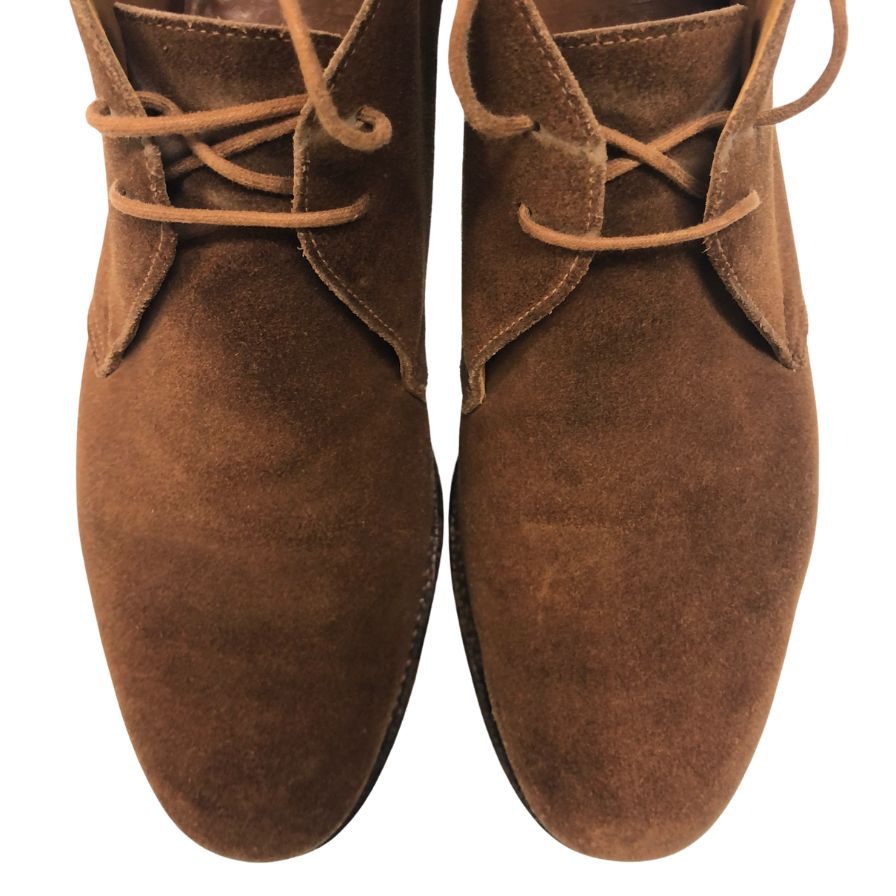 クロケット&ジョーンズ チャッカブーツ チャートシー スエード ライトブラウン サイズ7E CROCKETT&JONES CHERTSEY 約26.0cm【LA】