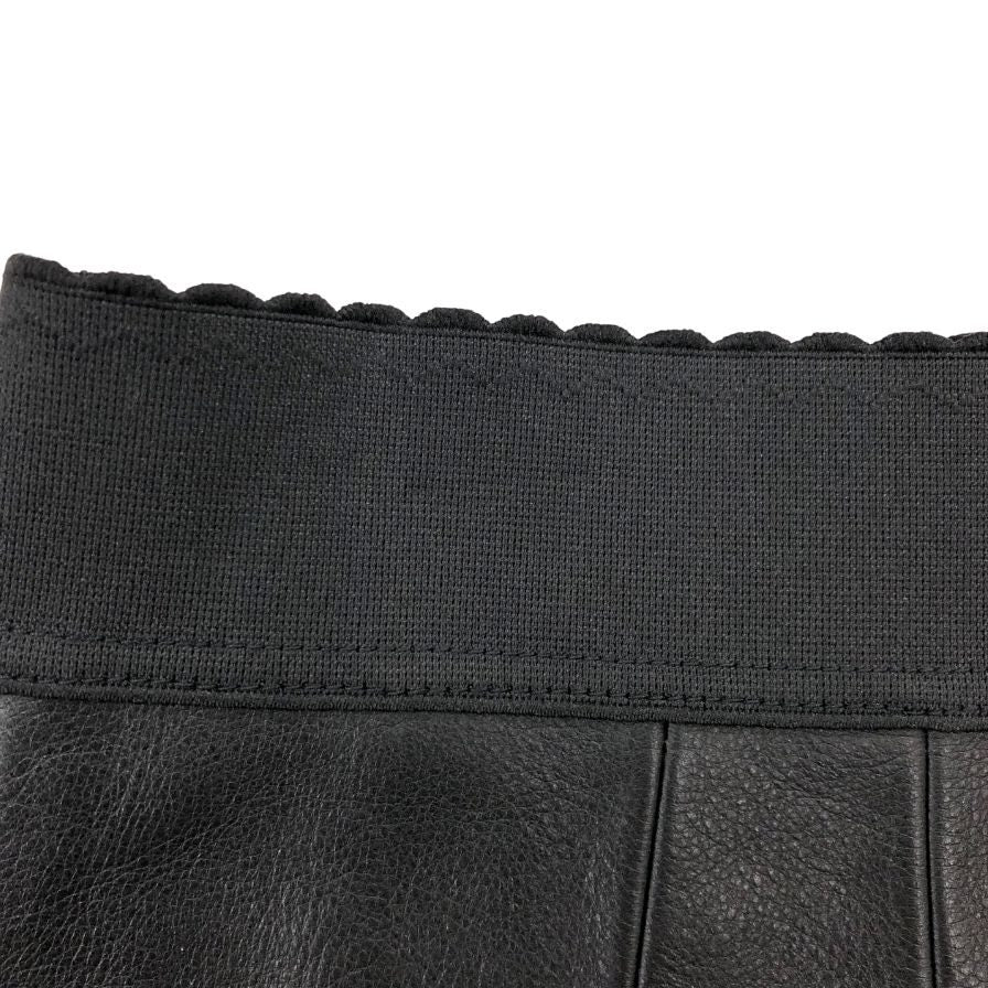 ドルチェ&ガッバーナ レザー スカート ウエストハイリブ 子牛革 レディース サイズ44 ブラック DOLCE&GABBANA【AFB29】