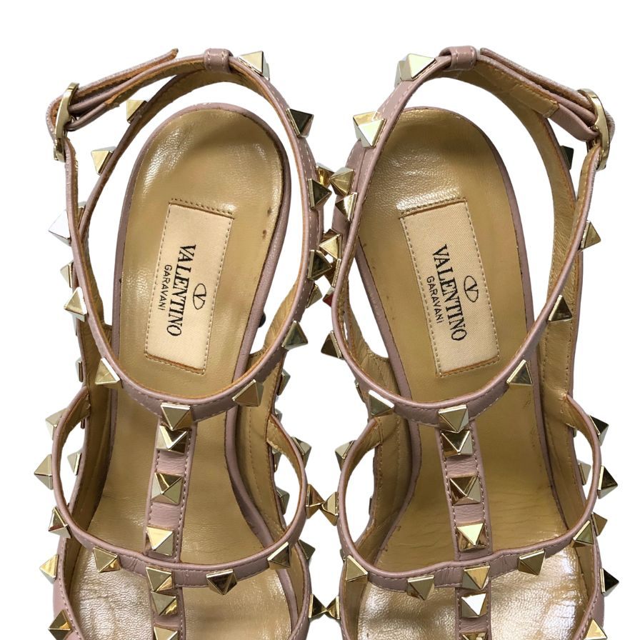 ヴァレンティノガラヴァーニ ヒールパンプス ストラップ ロックスタッズ アイボリー レディース サイズ37 VALENTINO GARAVANI 約23.5cm【AFD8】