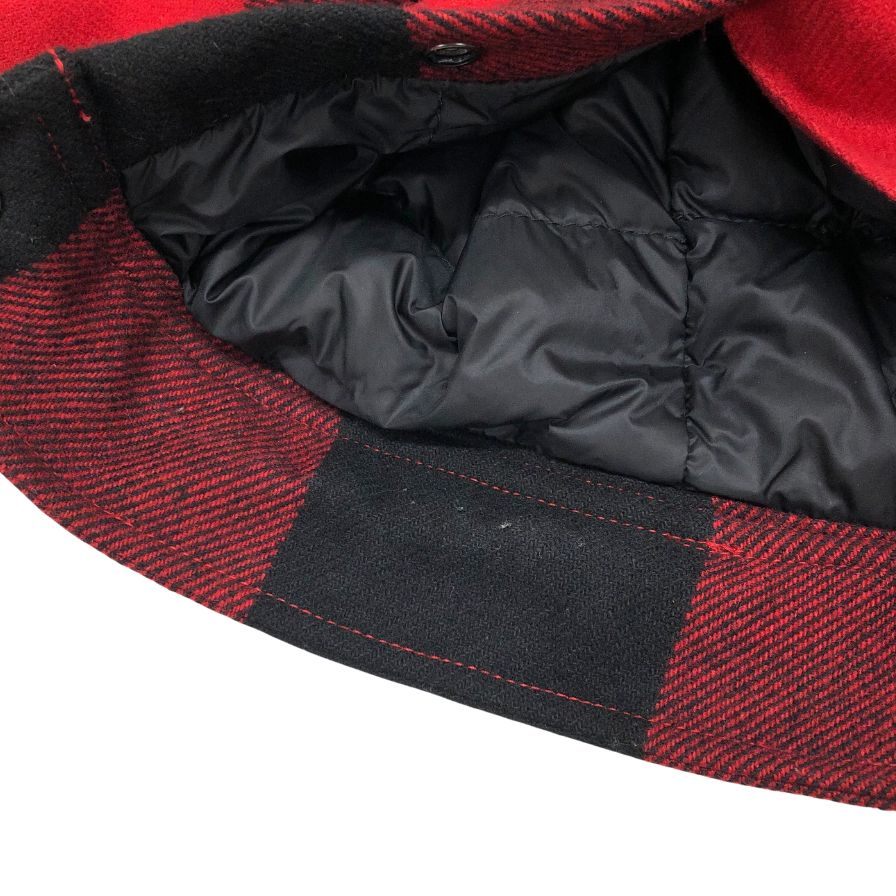 美品◆ウールリッチ ダウンシャツ ブロックチェック レッド サイズM メンズ WOOLRICH 【AFB52】