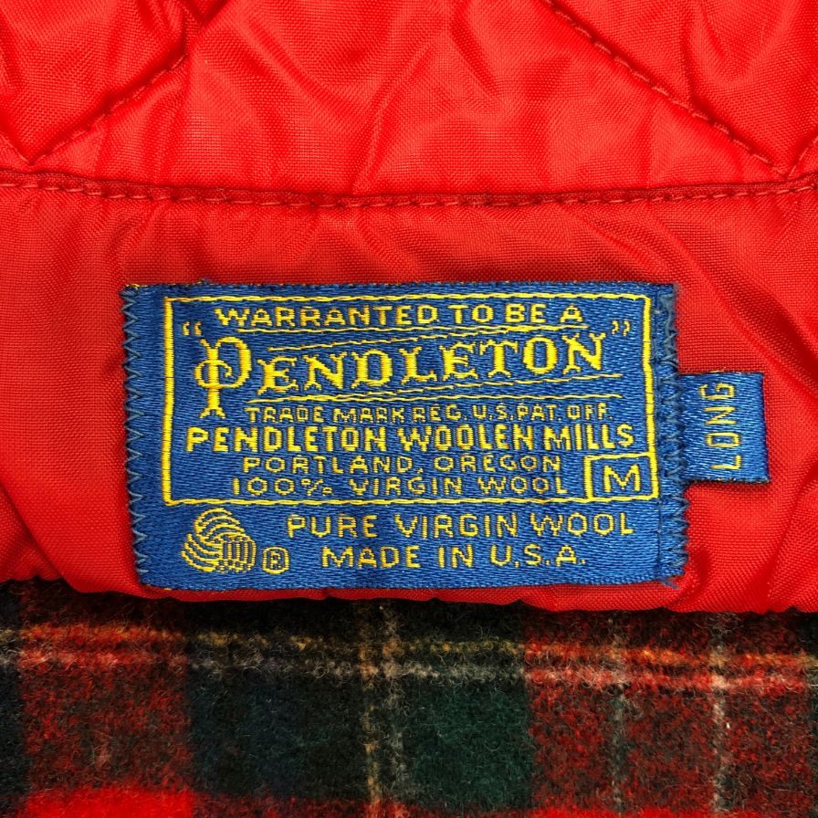 極美品◆ペンドルトン 70S チェックシャツ ウール レッド メンズ サイズM PENDLETON 【AFB11】
