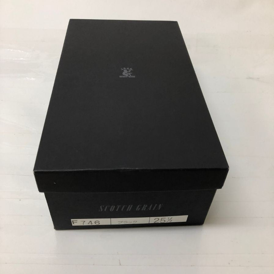 スコッチグレイン パンチドキャップトゥ 内羽根 レザーシューズ ブラック ラスト746 サイズ25ハーフ SCOTCH GRAIN 約25.5cm【AFD12】