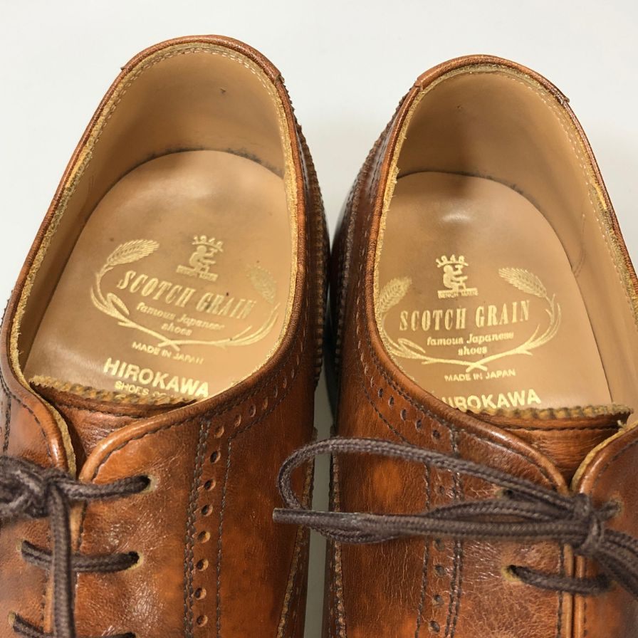 スコッチグレイン シャインオアレインIII 2720 BR 24.0 3E セミブローグ キャップトゥ ブラウン SCOTCH GRAIN SHINE OR RAIN 約24.0cm【AFD5】