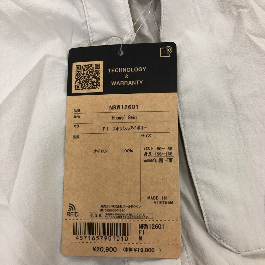 新品同様◆ザ ノース フェイス NRW12601 ハイカーズシャツ レディース フォッシルエイボリー サイズM THE NORTH FACE 【AFB32】