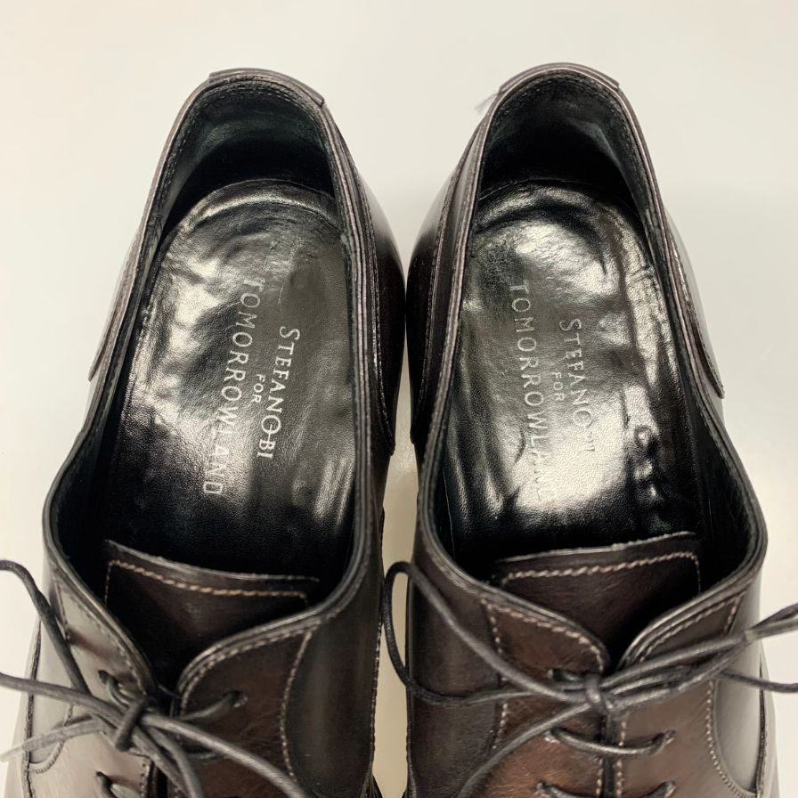 ステファノビ×トゥモローランド レザーシューズ パンチドキャップトゥ メンズ ダークブラウン サイズ8 STEFANOBI×TOMORROWLAND 約26.5cm【AFC1】