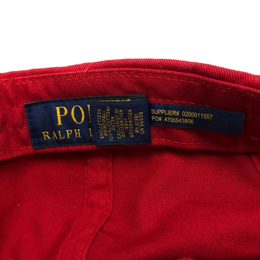 ポロラルフローレン キャップ 帽子 6パネル 刺繍 コットン レッド メンズ POLO RALPH LAUREN【AFI1】