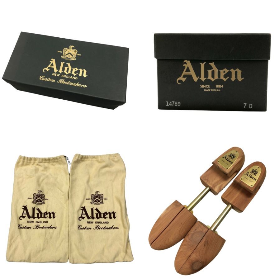 オールデン レザーシューズ LEATHER SOUL別注 14789 コードバン プラザラスト ブラック サイズUS7D Alden ビジネスシューズ 約25.0cm【LA】【中古】