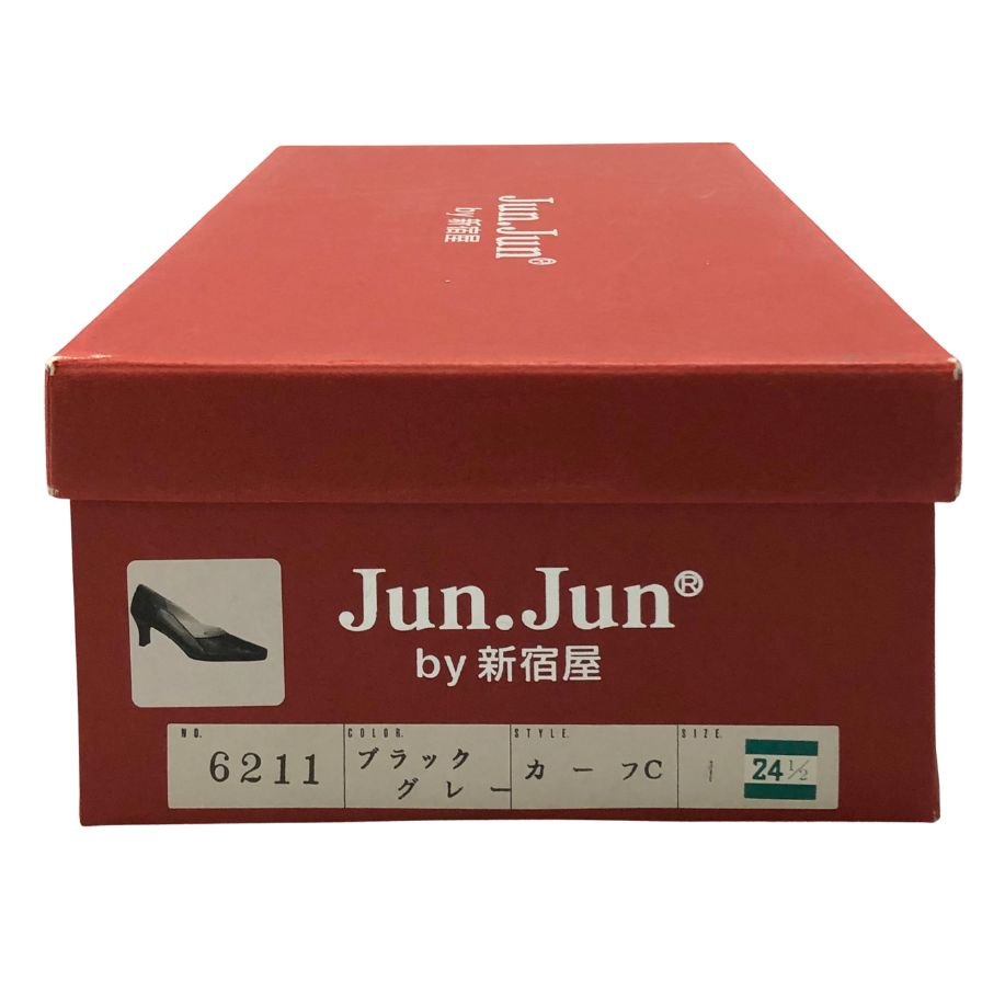 ジュンジュンバイ新宿屋 ハイヒール レザー カーフ 6211 グレー サイズ24.5cm レディース Jun.Jun by shinjukuya 約24.5cm【7-11】