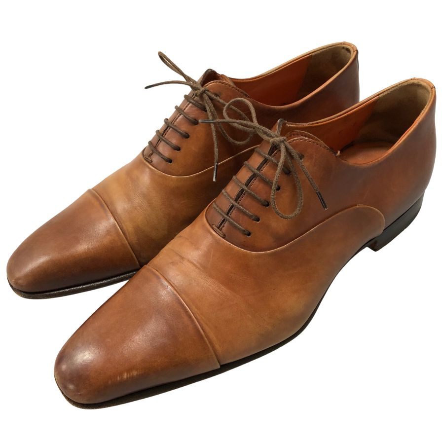 サントーニ レザーシューズ ストレートチップ 6365 ブラウン サイズ7 メンズ Santoni 約26.0cm【AFC43】